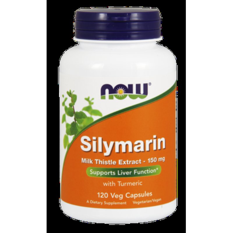 NOW Supplements Silymarin Milk Thistle Extract 150mg with Turmeric 120 Veg Capsules