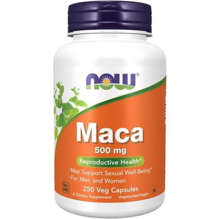 NOW 500mg MACA Supplement 250 Veg Capsules