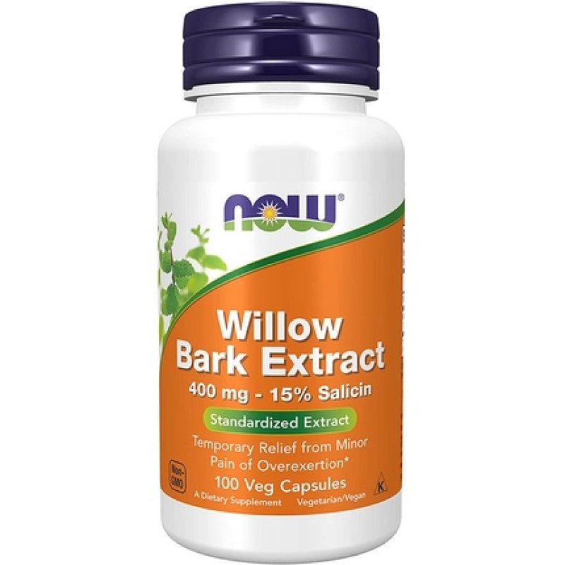 NOW White Willow Bark Standardized Extract 400mg 100 Veg Capsules
