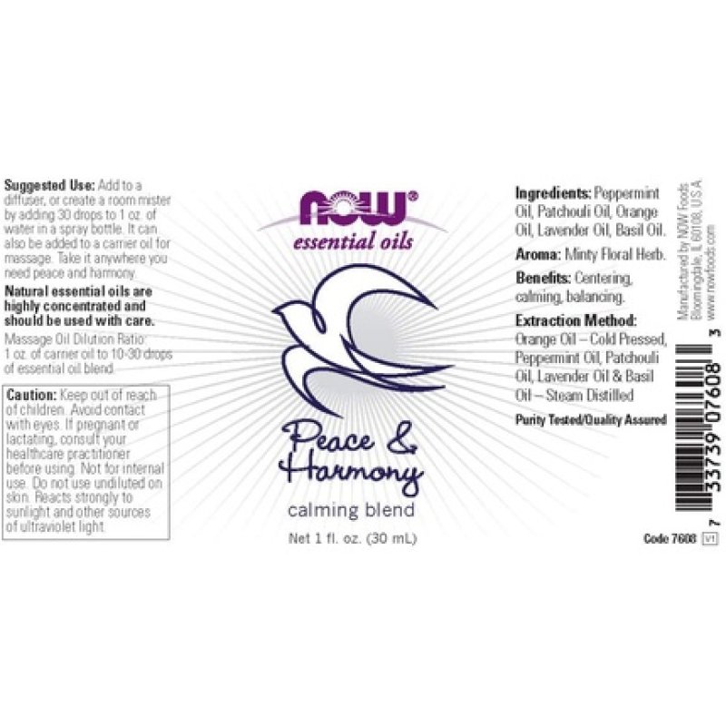 Now Foods Peace and Harmony Essential Oils 30ml