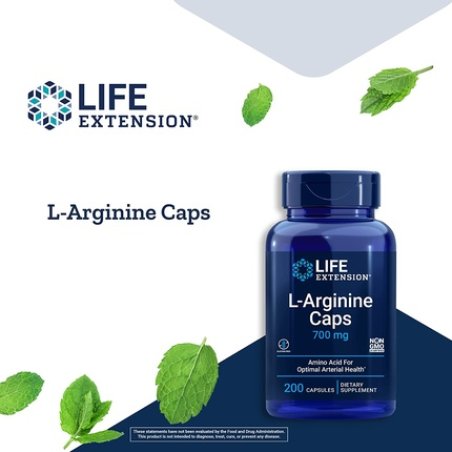 Life Extension L-Arginine 700mg 200 Vegan Capsules