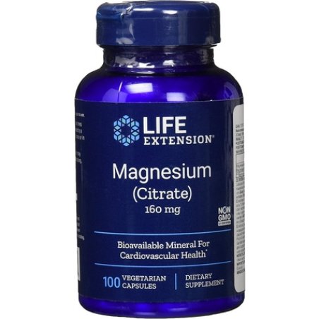 Life Extension Magnesium Citrate Vitamins and Supplements 100mg 100 Vegetarian Capsules