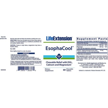 EsophaCool Berry Flavor Vegetarian Chewable Tabs 60