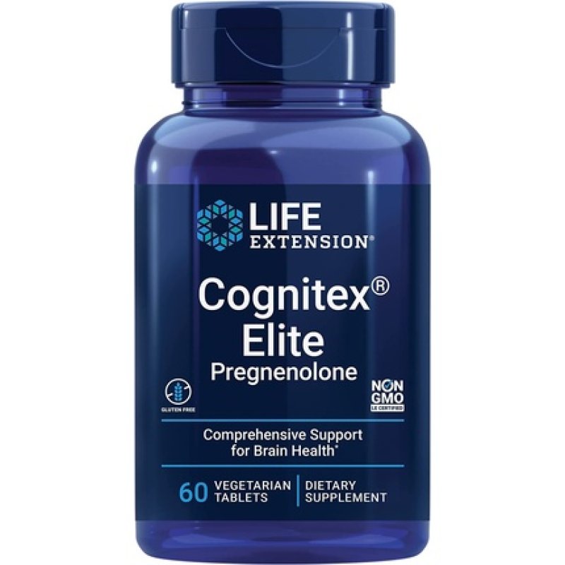 Life Extension Cognitex Elite Pregnenolone Brain Health Supplement 60 Vegetarian Tablets
