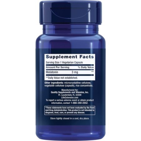 Life Extension Melatonin 3mg Optimal Sleep Support Healthy Circadian
