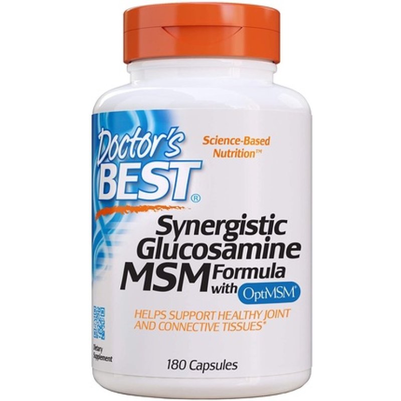 Doctor's Best Synergistic Glucosamine MSM with OptiMSM Joint Support 180 Capsules