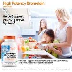 Doctor's Best 3000 GDU Bromelain Proteolytic Digestive Enzymes Supplements 500mg 90 Count