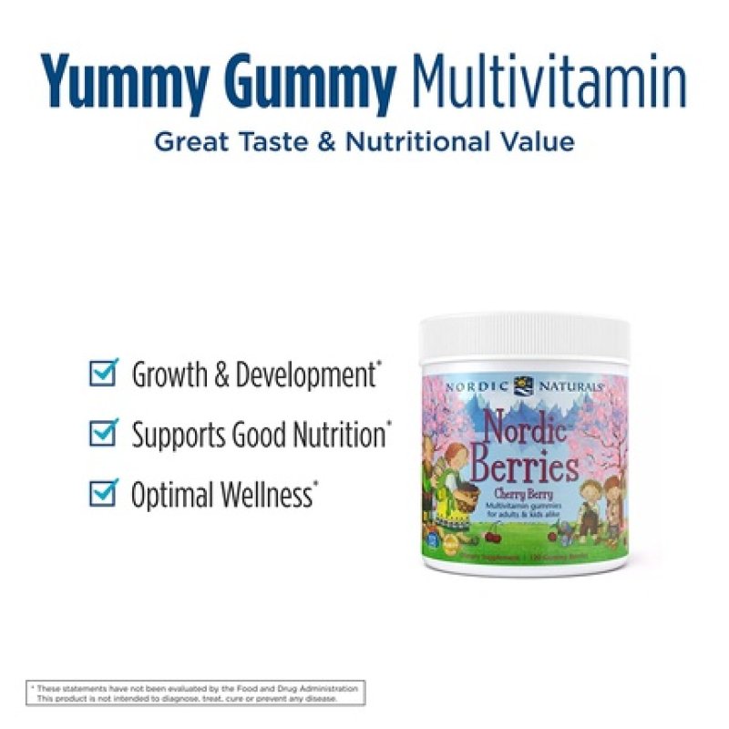 Nordic Naturals Nordic Berries Multivitamin Cherry Berry Gummy Berries 120
