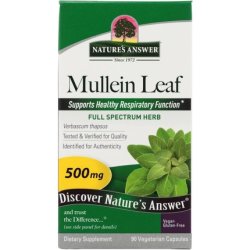Nature's Answer Mullein Leaf Capsules 90 Alcohol-Free Vegetarian Vegan