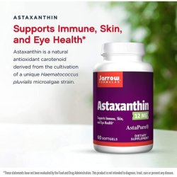 Jarrow Formulas Astaxanthin 12mg Natural Antioxidant Carotenoid 60 Count