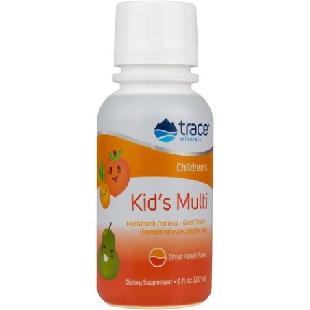 Trace Minerals Kids Multi-Vitamin/Mineral Supplement Fast-Absorbing Liquid Formula Citrus Punch 8oz Bottle - 72 Ionic