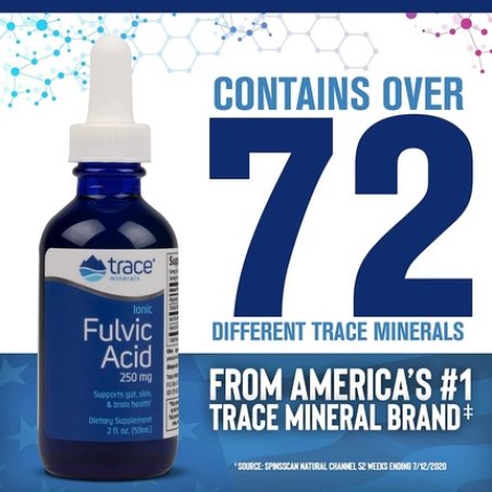Trace Minerals Liquid Ionic Fulvic Acid with ConcenTrace 250mg 59ml