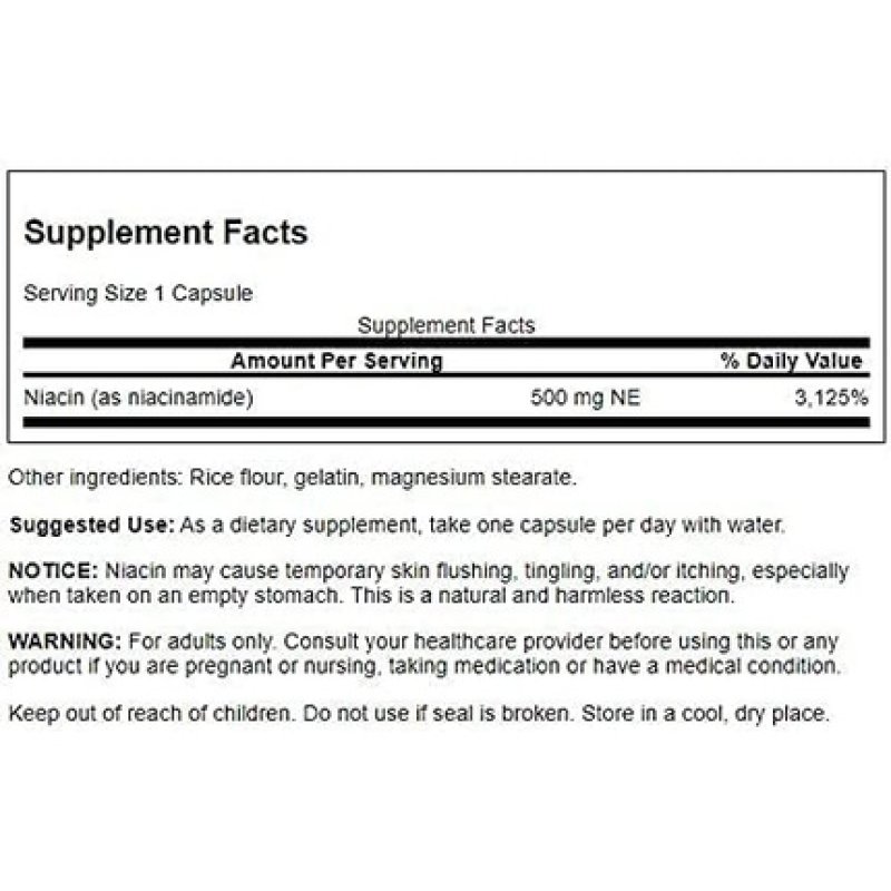 Swanson Niacinamide 500mg 250 Capsules