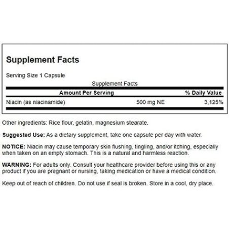Swanson Niacinamide 500mg 250 Capsules