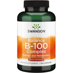 Swanson Vitamin B-100 Supplement Supporting Energy, Metabolism, Heart Health, Brain Health & Nervous Function 100