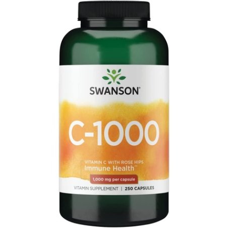 Swanson Vitamin C with Rose Hips Antioxidant Supplement 1000mg 250 Tablets