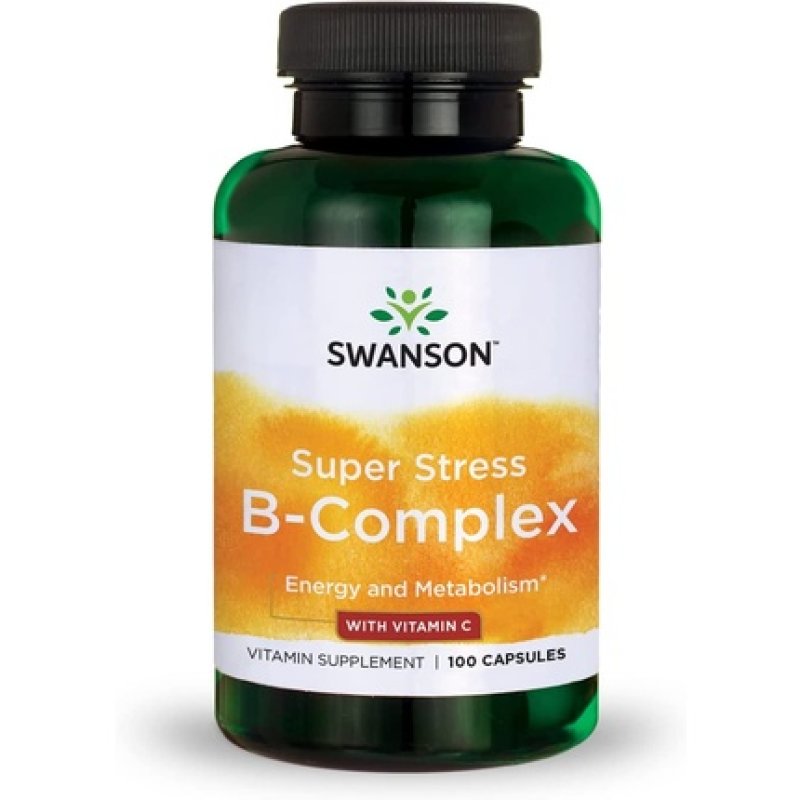 Swanson Vitamin B-Complex with Vitamin C Natural Supplement 100 Capsules