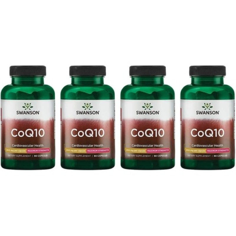 Swanson CoQ10 Cardiovascular Brain Energy and Heart Health Antioxidant Support Supplement 200mg 90 Capsules