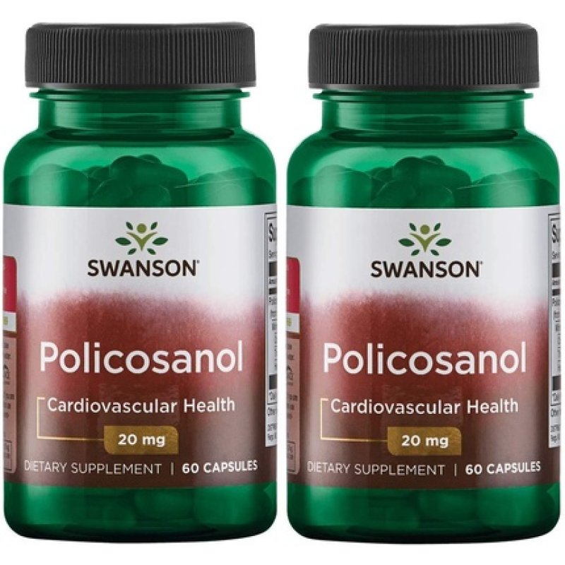Swanson Policosanol 20mg Herbal Supplement 60 Capsules