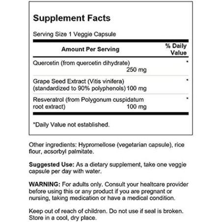 Swanson Resveratrol & Quercetin Veg Capsules 30