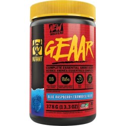 MUTANT GEAAR EAA Powder with Arginine, BCAAs, Leucine, Electrolytes, Coconut Water - Blue Raspberry 30 Servings 378g