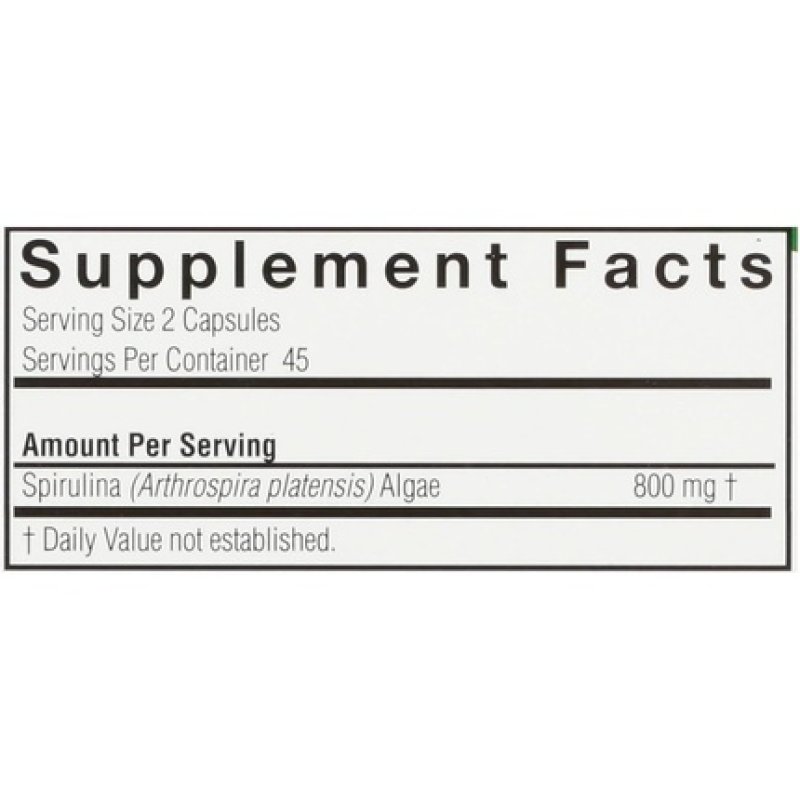Nature's Answer Spirulina Herbal Powder Capsules 90 Count - Natural Immune Support