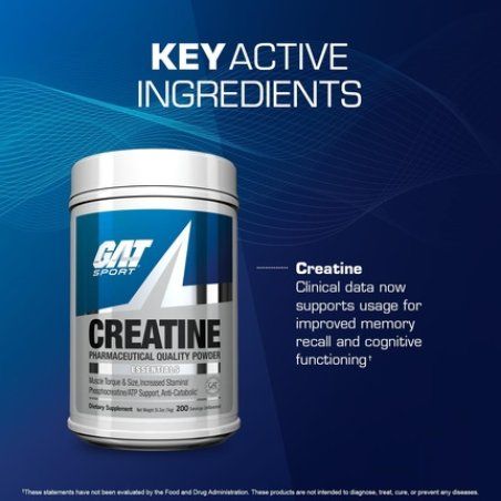 Gat Sport Creatine Monohydrate Powder for Strength and Brain Health