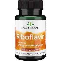 Swanson Vitamin B2 Riboflavin Supplement 100 Capsules 100mg