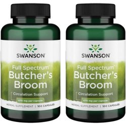 Swanson Butcher's Broom 470mg Herbal Supplement 100 Capsules