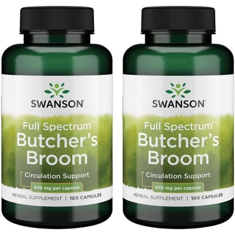 Swanson Butcher's Broom 470mg Herbal Supplement 100 Capsules