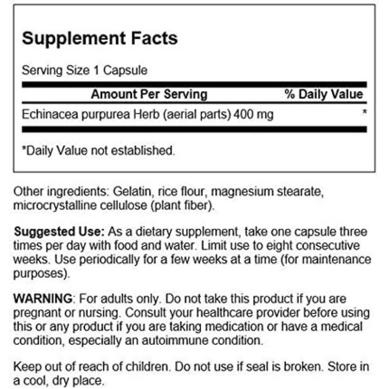 Swanson Echinacea 400mg 100 Capsules