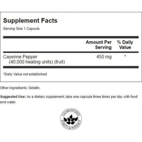 Swanson Cayenne Herbal Supplement Promoting Digestion Circulation & Metabolism Support 300 Capsules 450mg