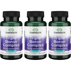 Swanson Triple Boron Complex Natural Bone Health & Joint Support Mineral Supplement 250 Capsules - Pack of 3