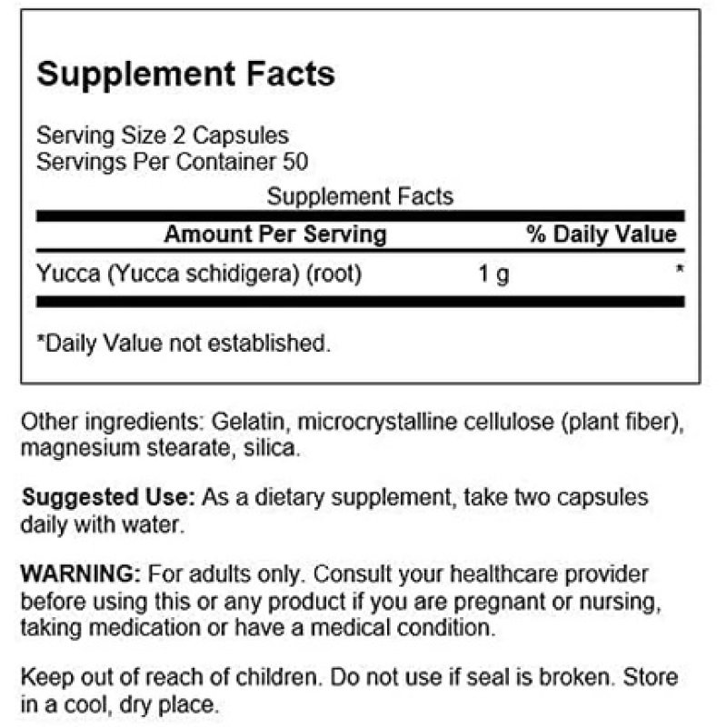 Swanson Yucca 500mg 100 Capsules