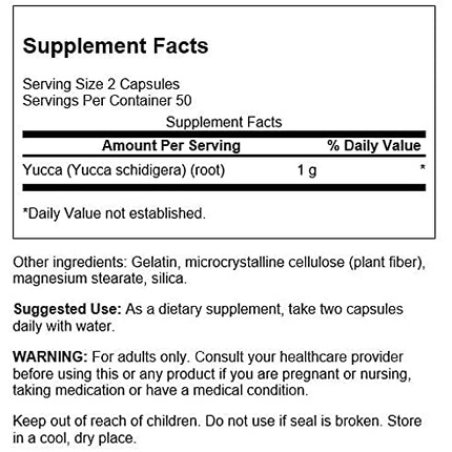 Swanson Yucca 500mg 100 Capsules