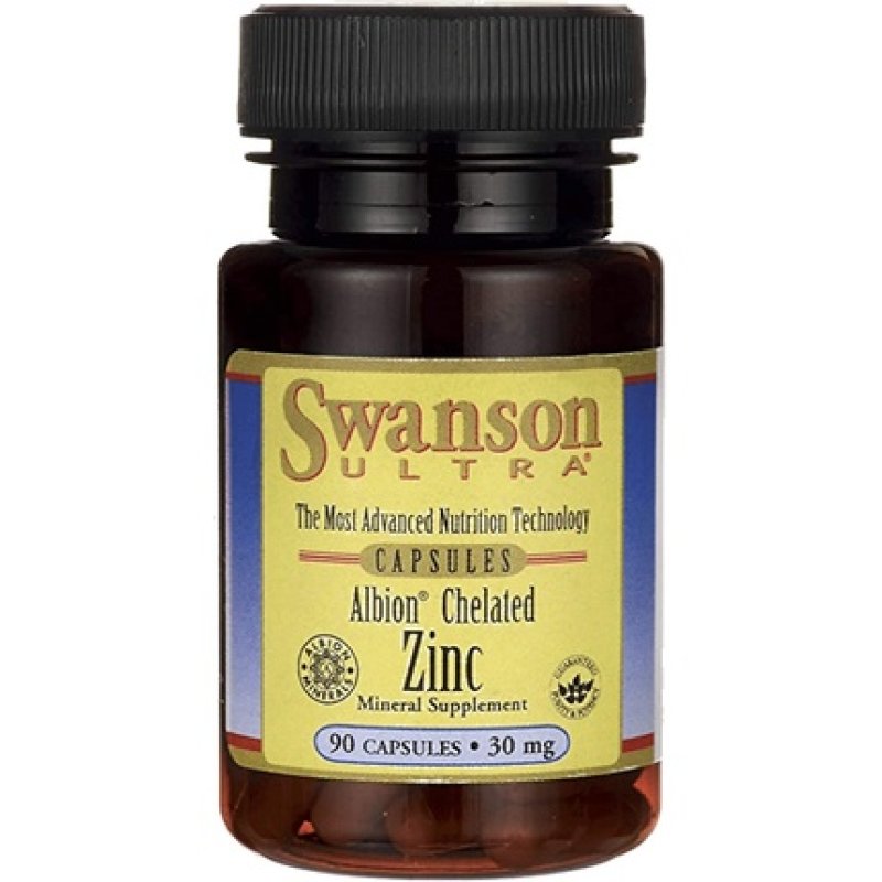 Swanson Albion Chelated Zinc Glycinate 30mg 90 Capsules