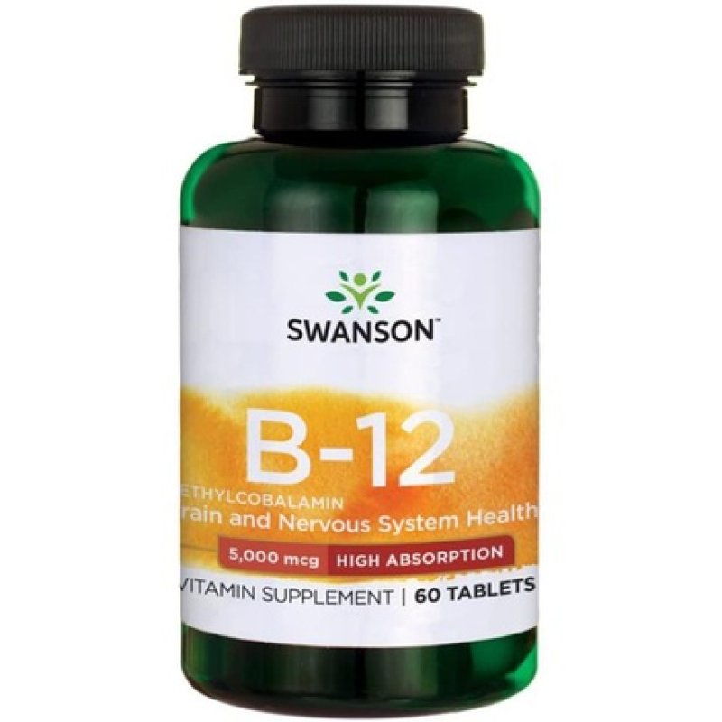 Swanson Vitamin B-12 Methylcobalamin High Absorption 5000mcg 60 Tablets