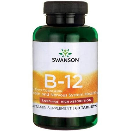 Swanson Vitamin B-12 Methylcobalamin High Absorption 5000mcg 60 Tablets