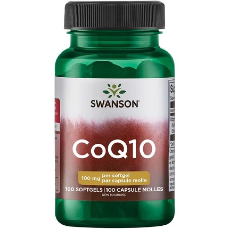 Swanson CoQ10 Heart Health Cardiovascular Brain Energy Antioxidant Support Coenzyme Q10 Supplement 100mg 100 Softgels