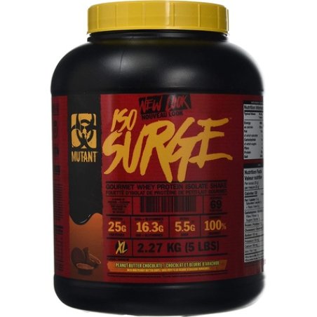 MUTANT ISO Surge Pure Whey Protein Isolate Powder Digestive Enzyme Boosted Peanut Butter Chocolate 2.27kg