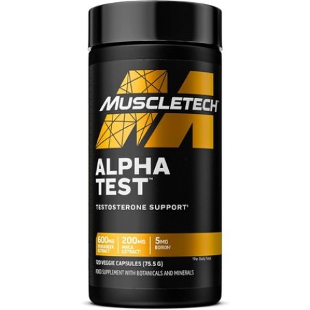 MuscleTech AlphaTest Testosterone Booster Supplement for Men 120 Capsules 30 Servings