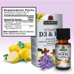 Nature's Answer Vitamin D3 and K2 Liquid Extract 0.5 oz