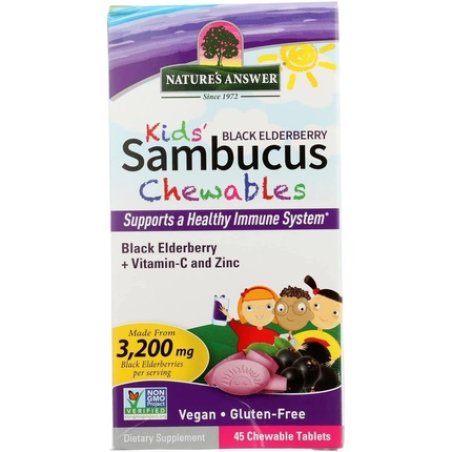 Nature's Answer Kids Sambucus Chewables Black Elderberry with Vitamin C and Zinc