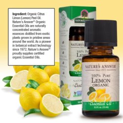 Nature's Answer 100% Pure Organic Lemon Essential Oil 0.50 Ounce