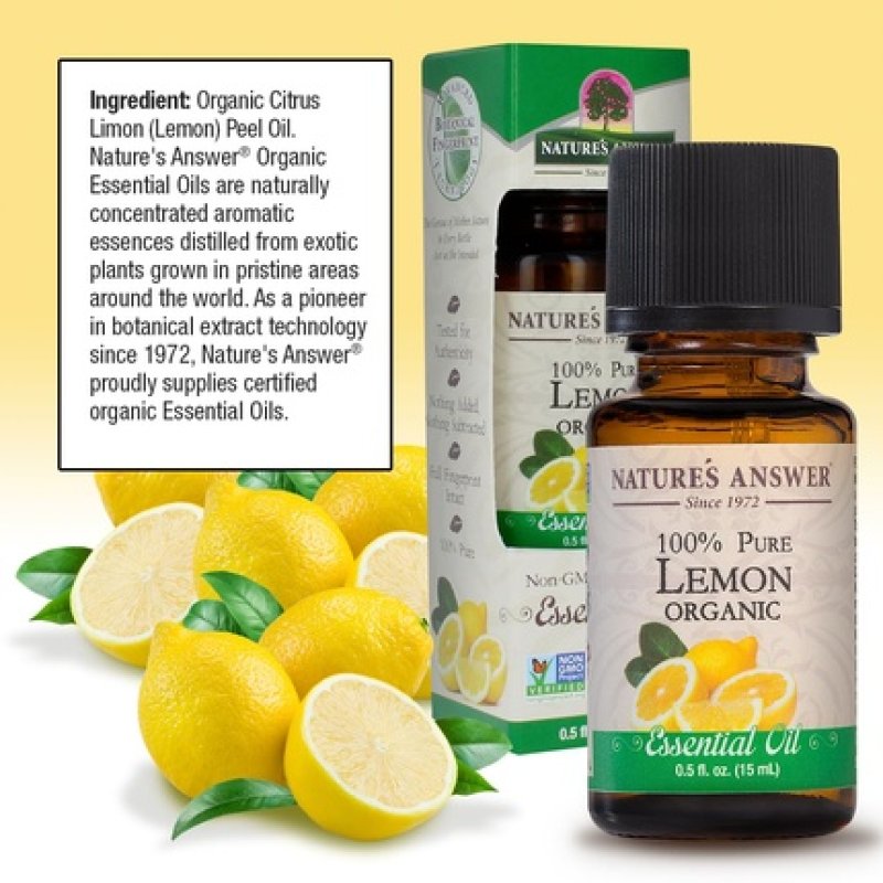 Nature's Answer 100% Pure Organic Lemon Essential Oil 0.50 Ounce