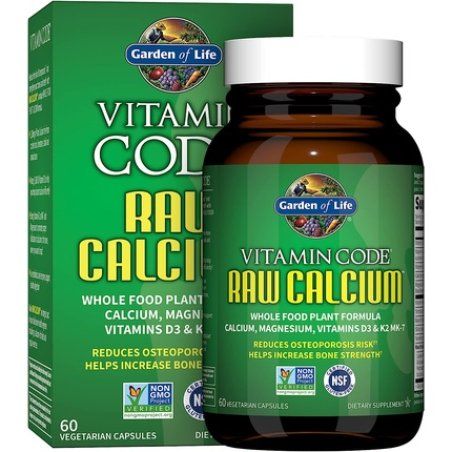 Garden of Life Raw Calcium Supplement with Magnesium, K2, Vitamin D3 and Vitamin C Plus Probiotics 60 Capsules