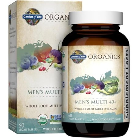 Garden of Life Organics Whole Food Multivitamin for Men 40 60 Tablets Vegan