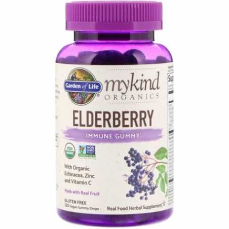 Organic Elderberry Vegan Gummy Drops Garden of Life 120