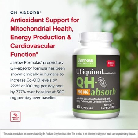 Jarrow Formulas Ubiquinol QH-Absorb 200mg Softgels - 60 Count