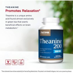 Jarrow Formulas Theanine 200mg Neurologically Active Amino Acid 60 Count